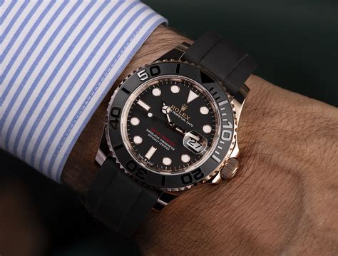 rolex yachtmaster rose gold black face|Rolex yacht master price new.